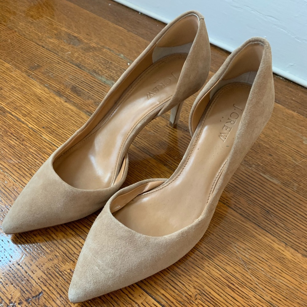 J. Crew Nude Suede Heels